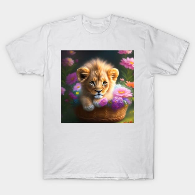 Cute Cub in a Basket T-Shirt by meltubs76